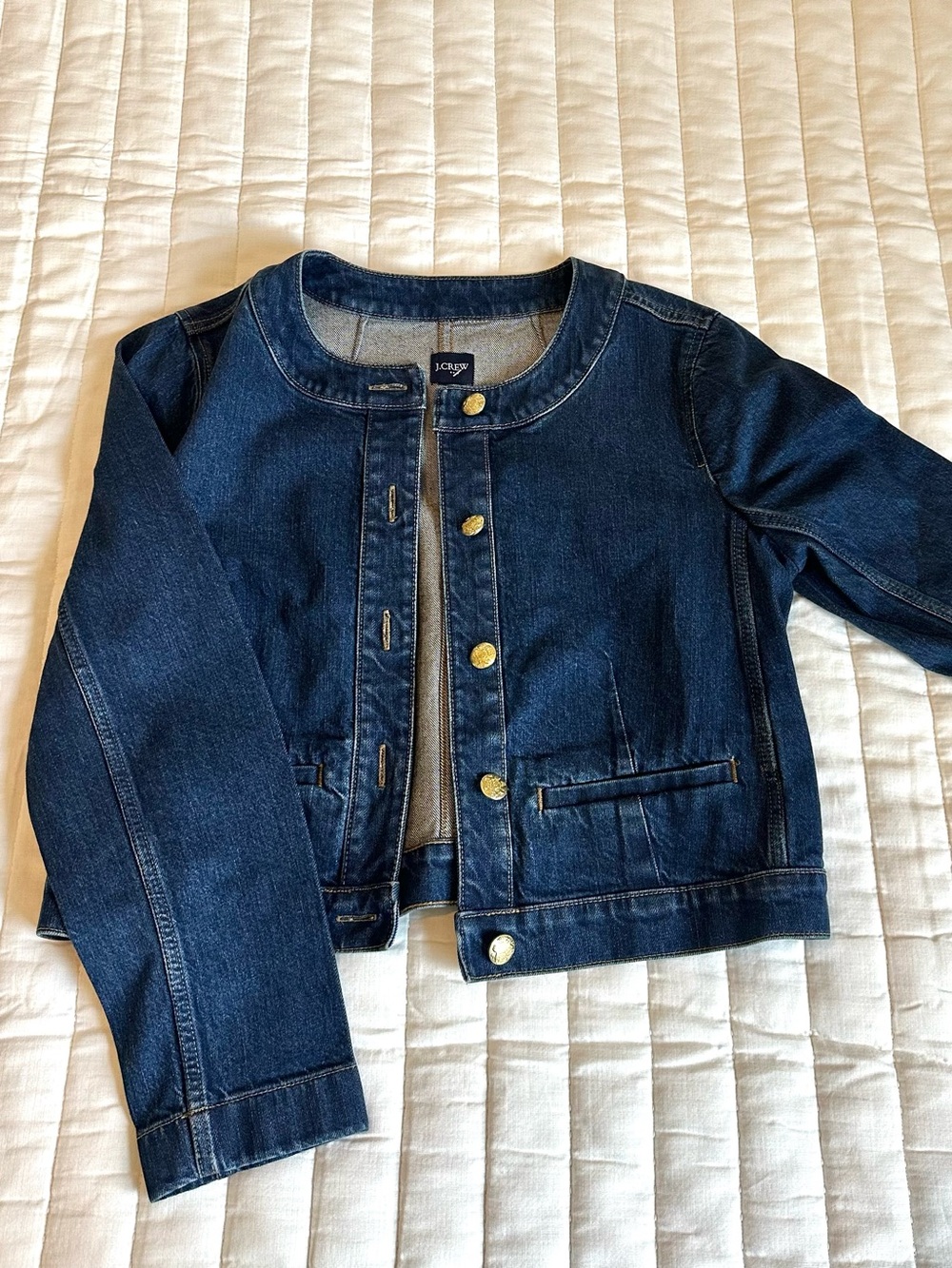 J. Crew Louisa lady denim jacket in Dark wash denim